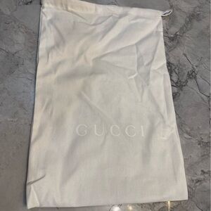 Gucci White Drawstring Dustbag w Gucci Branding NEW 17.25” x 11.25”